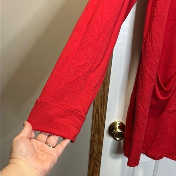 Agnes & Dora Long Red Cardigan with Pockets NWT - Picture 4 of 6